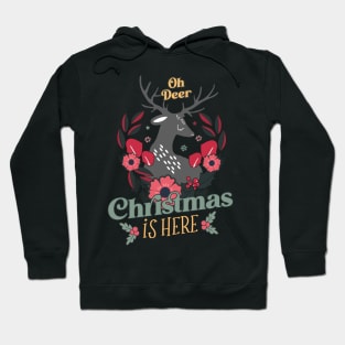 Floral Fauna Festivity: Oh Deer Christmas is Here Hoodie